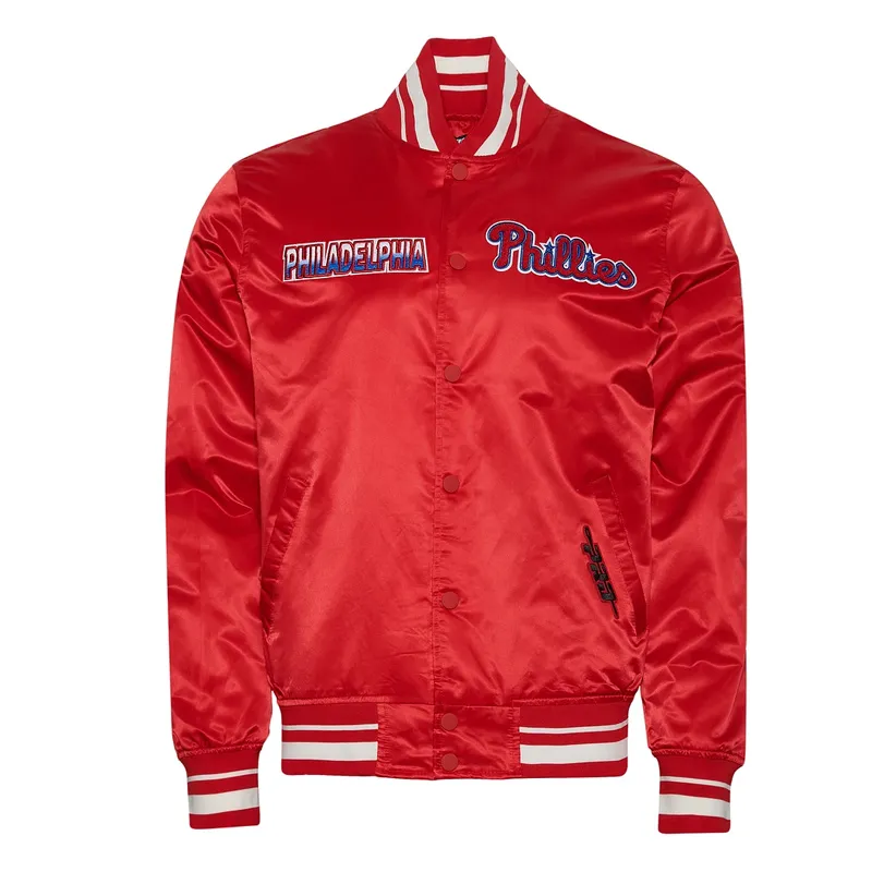 Philadelphia Phillies Turn It Up M Classic Rib Red Satin Jacket Philadelphia Phillies Turn It Up M Classic Rib Red Satin Jacket