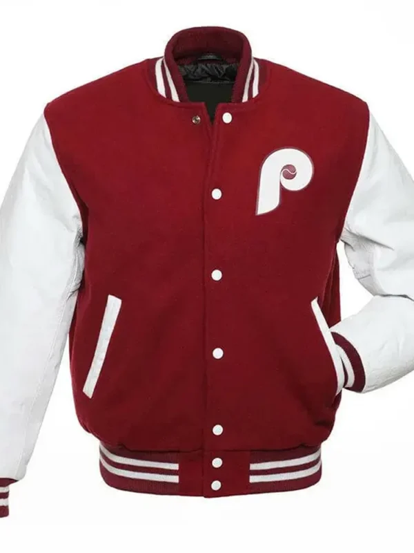 Philadelphia Phillies Varsity Burgundy and White Jacket