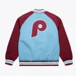 Philadelphia Phillies Vintage Logo Double Clutch Blue Satin Jacket