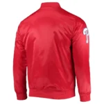 Philadelphia Phillies Wordmark Satin Red Full-Snap Jacket