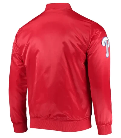 Philadelphia Phillies Wordmark Satin Red Full-Snap Jacket