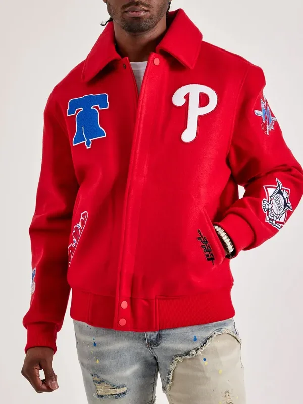 Philadelphia Phillies World Series Red Varsity Wool Jacket