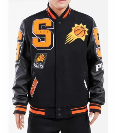 Phoenix Suns Black Mashup Varsity Jacket