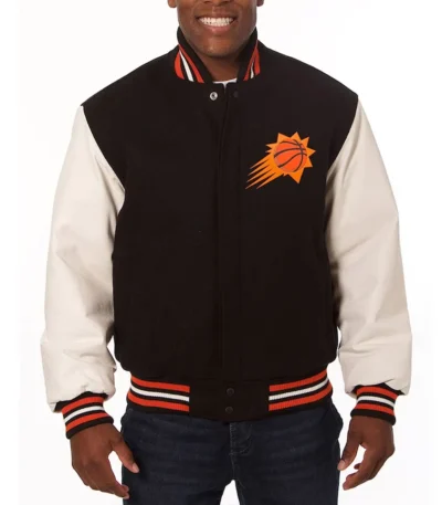 Phoenix Suns Black and White Varsity Jacket