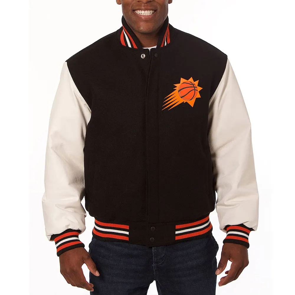 Phoenix Suns Black and White Varsity Jacket Phoenix Suns Black and White Varsity Jacket