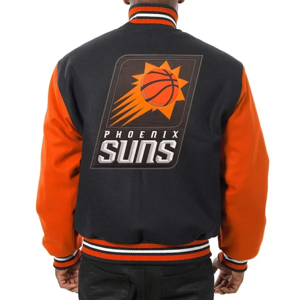 Phoenix Suns Domestic Two-Tone Varsity Black-Orange Wool Jacket