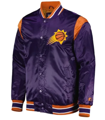 Phoenix Suns Force Play Purple Varsity Satin Jacket