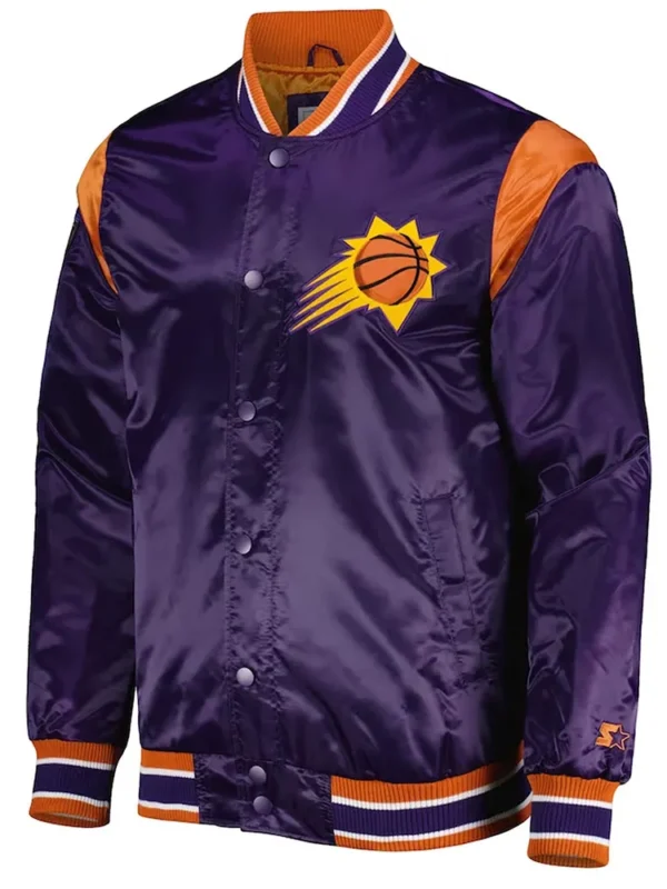 Phoenix Suns Force Play Purple Varsity Satin Jacket