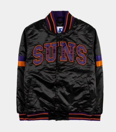 Phoenix Suns Home Game Black Varsity Satin Jacket