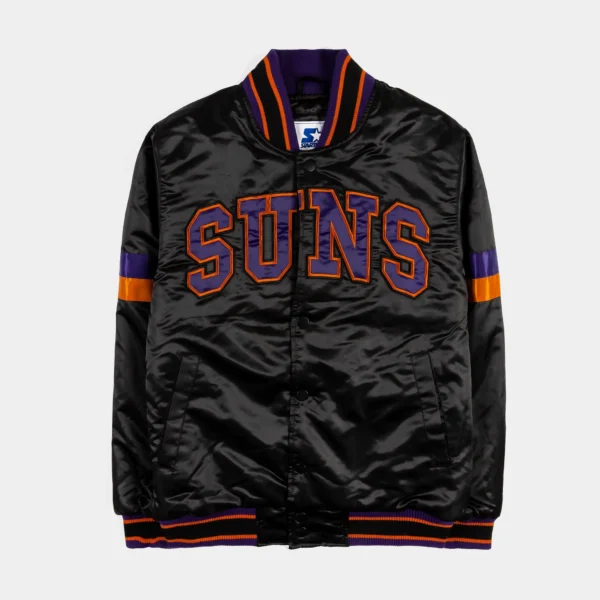 Phoenix Suns Home Game Black Varsity Satin Jacket