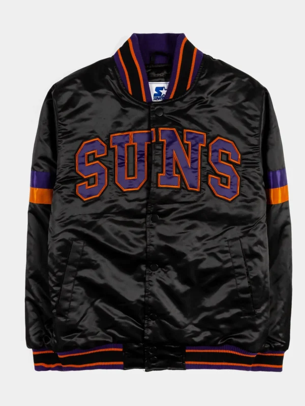 Phoenix Suns Home Game Black Varsity Satin Jacket