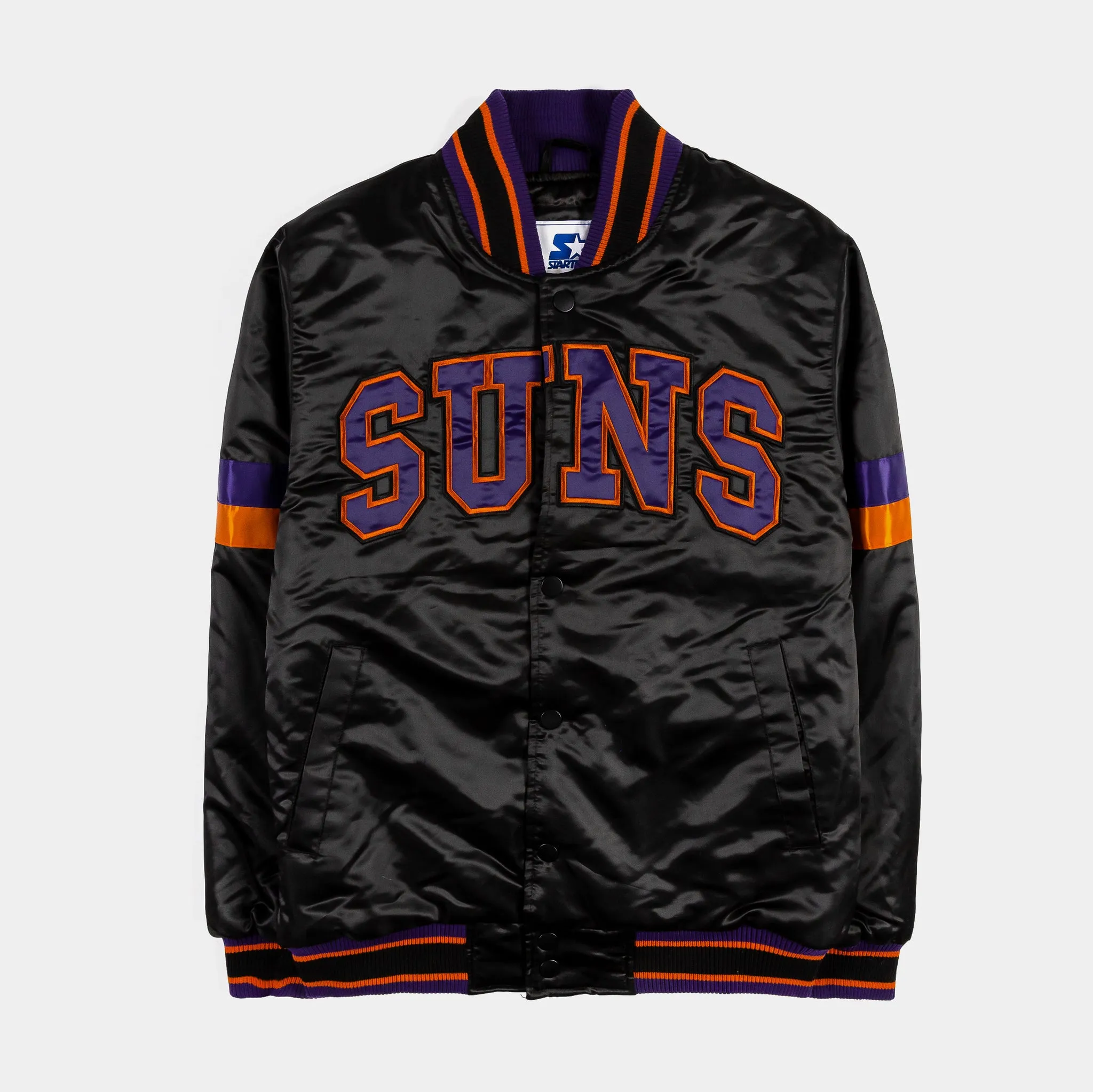Phoenix Suns Home Game Black Varsity Satin Jacket Phoenix Suns Home Game Black Varsity Satin Jacket