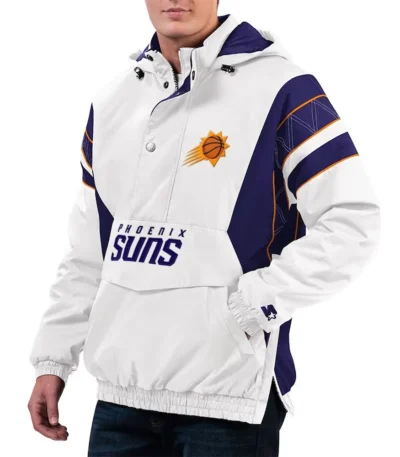 Phoenix Suns Home Team White Hoodie Jacket
