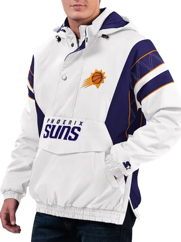 Phoenix Suns Home Team White Hoodie Jacket