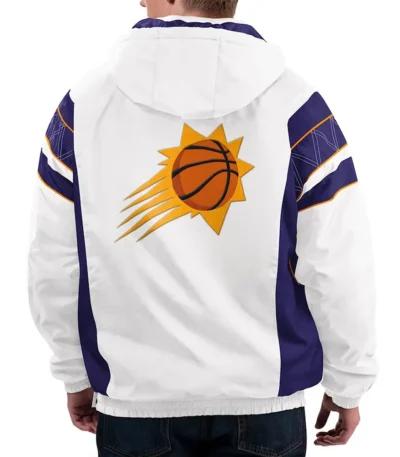 Phoenix Suns Home Team White Hoodie Jacket