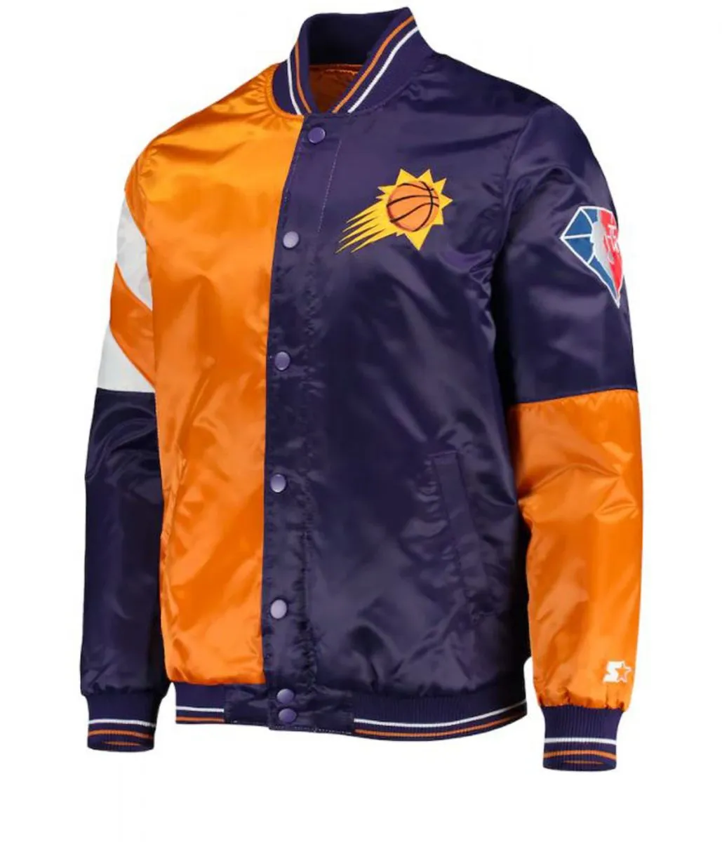 Phoenix Suns Orange and Purple Varsity Starter Jacket Phoenix Suns Orange and Purple Varsity Starter Jacket