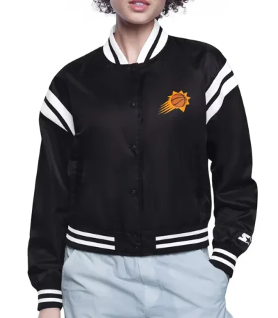 Phoenix Suns Printed Logo Varsity Satin Jacket