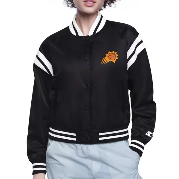 Phoenix Suns Printed Logo Varsity Satin Jacket