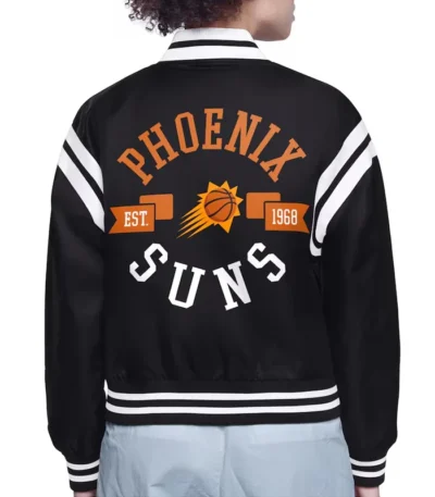 Phoenix Suns Printed Logo Varsity Satin Jacket