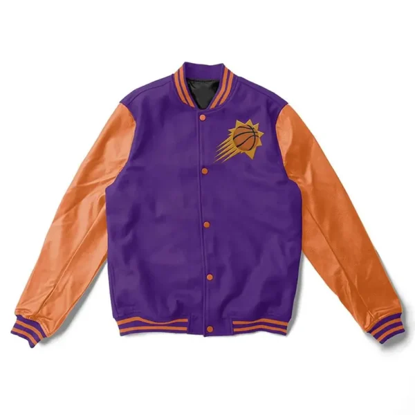 Phoenix Suns Purple and Orange Varsity Jacket