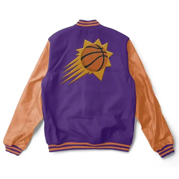 Phoenix Suns Purple and Orange Varsity Jacket