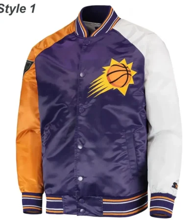 Phoenix Suns Reliever Purple and Orange Satin Jacket