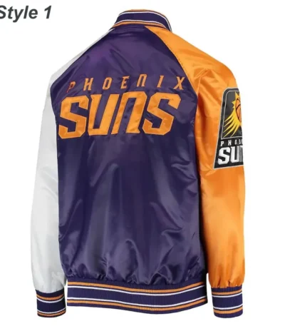 Phoenix Suns Reliever Purple and Orange Satin Jacket