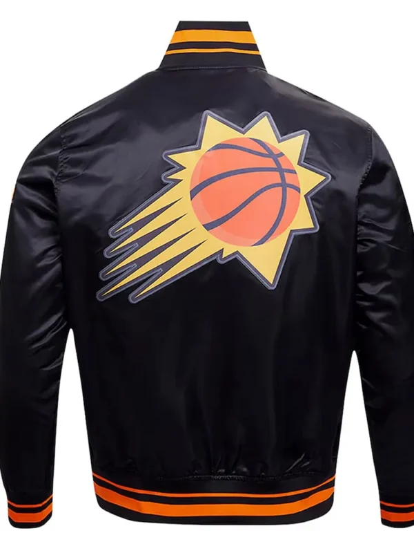 Phoenix Suns Script Tail Black Satin Jacket