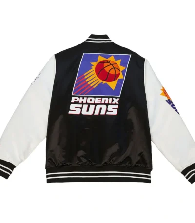 Phoenix Suns Team Origins Black and White Satin Jacket