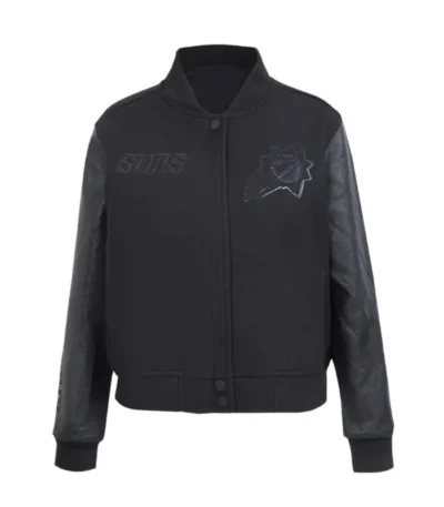 Phoenix Suns Triple Black Varsity Wool-Leather Jacket