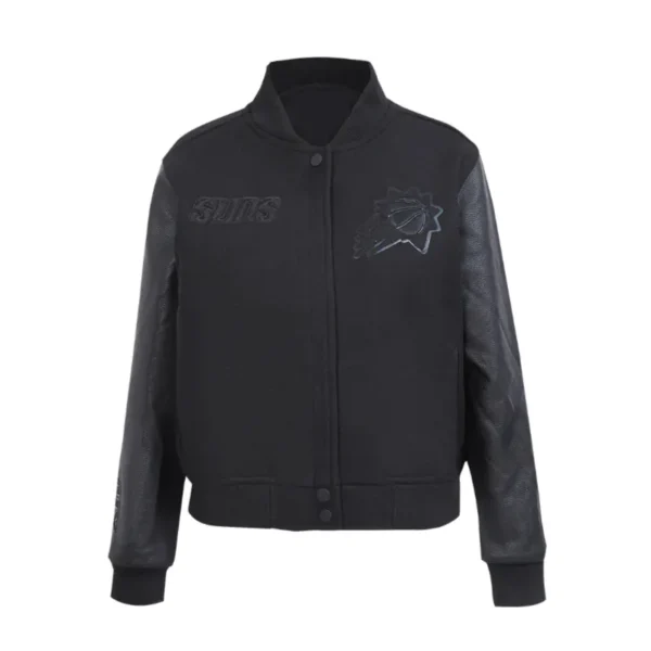 Phoenix Suns Triple Black Varsity Wool-Leather Jacket
