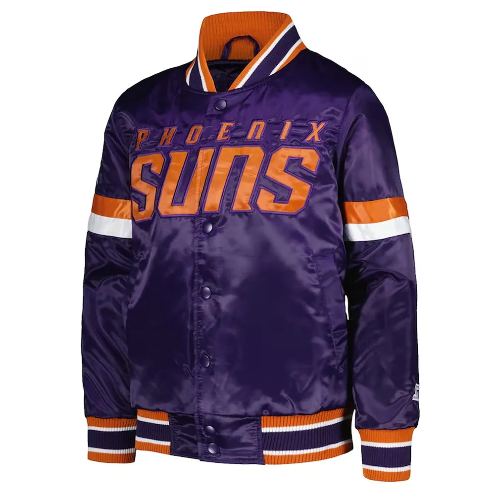 Phoenix Suns Youth Home Game Purple Satin Jacket Phoenix Suns Youth Home Game Purple Satin Jacket