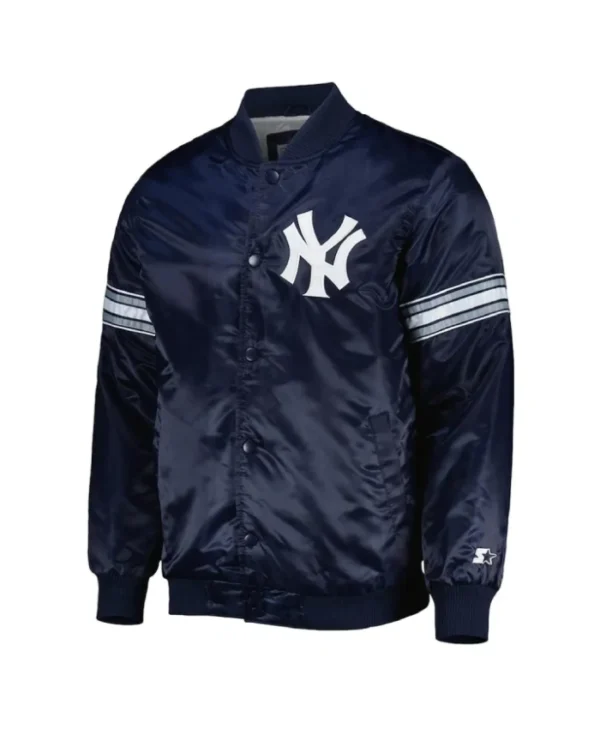 Pick & Roll New York Yankees Navy Satin Jacket