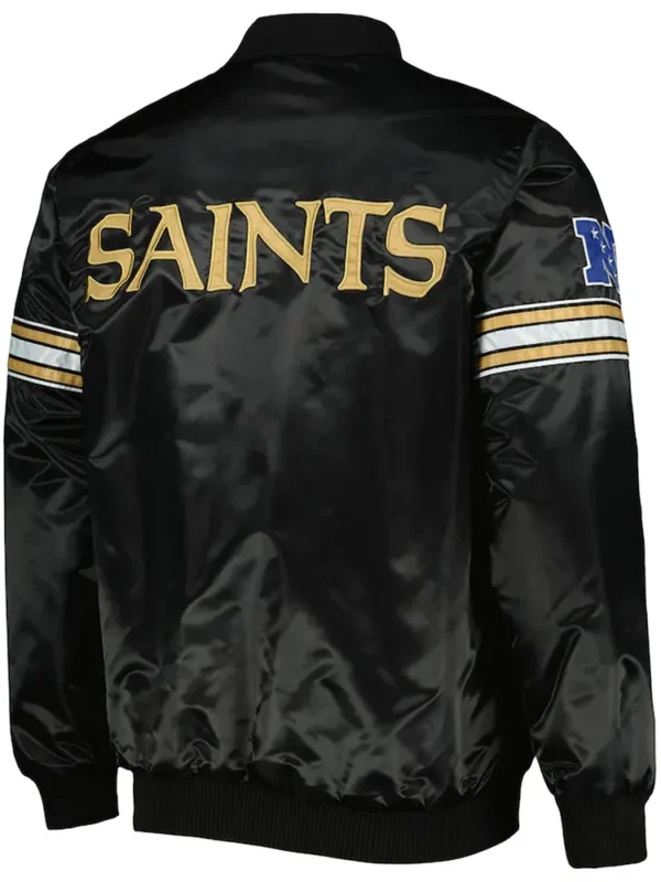 Pick and Roll New Orleans Saints Black Satin Jacket