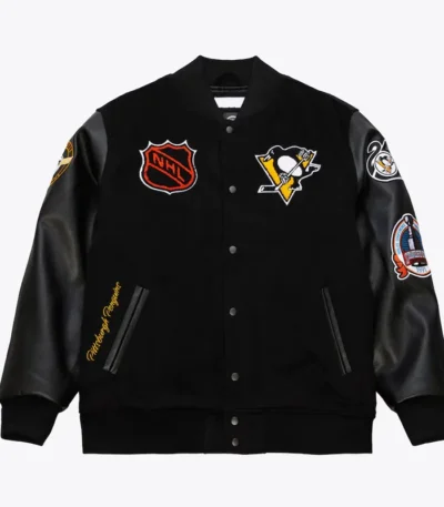 Pittsburgh Penguins Black Out Team Logo Varsity Jacket