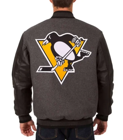 Pittsburgh Penguins Charcoal and Black Varsity Jacket