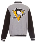 Pittsburgh Penguins Gray and Black Varsity Wool Jacket