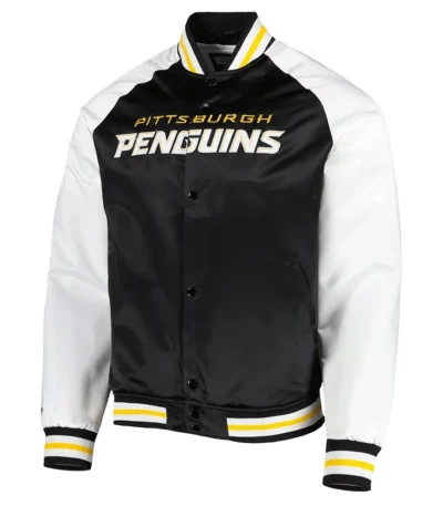 Pittsburgh Penguins Prime Time Black-White Satin Jacket