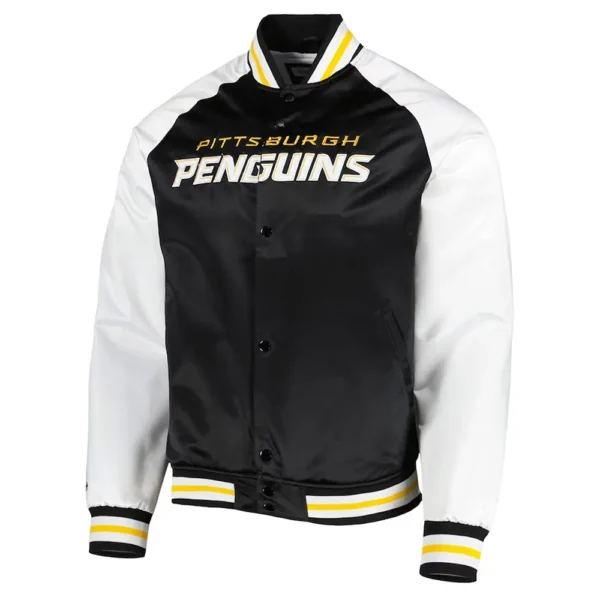 Pittsburgh Penguins Prime Time Black-White Satin Jacket
