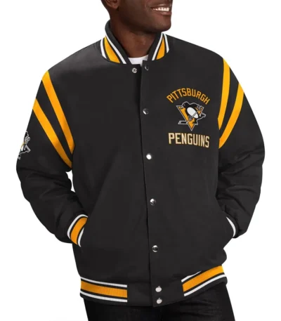 Pittsburgh Penguins Tailback Black Varsity Jacket