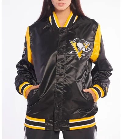 Pittsburgh Penguins Teddy Black Satin Jacket