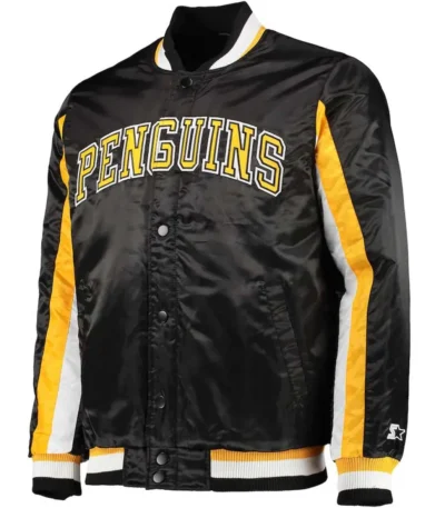 Pittsburgh Penguins The Ace Black-Yellow Satin Jacket