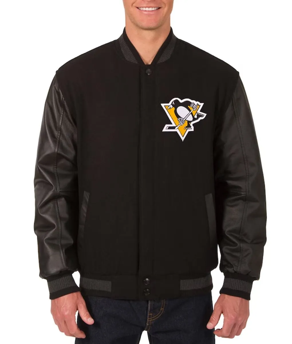 Pittsburgh Penguins Varsity Black Jacket Pittsburgh Penguins Varsity Black Jacket