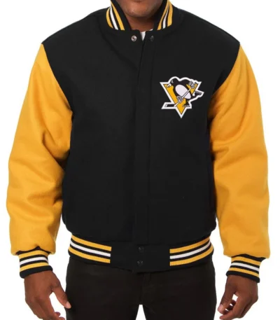 Pittsburgh Penguins Varsity Yellow and Black Jacket