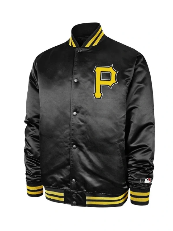 Pittsburgh Pirates 47 Black Bomber Satin Jacket