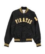 Pittsburgh Pirates 80’s Black Bomber Satin Jacket
