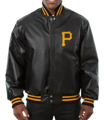 Pittsburgh Pirates Black Varsity Leather Jacket
