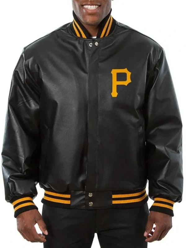 Pittsburgh Pirates Black Varsity Leather Jacket