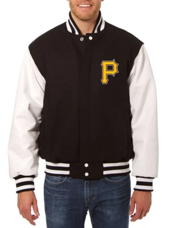 Pittsburgh Pirates Black and White Two Tone Varsity Jacket