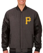Pittsburgh Pirates Charcoal/Black Varsity Jacket